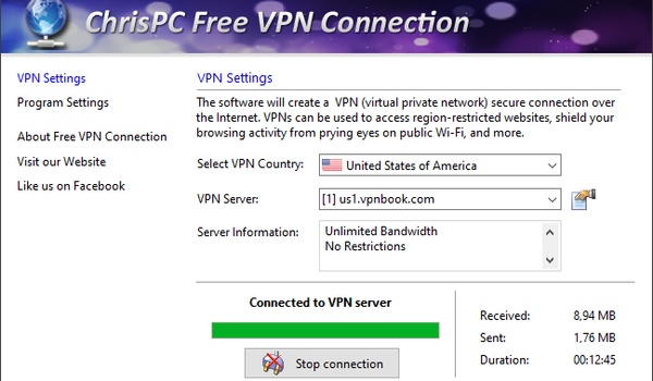 ChrisPC Free VPN Connection - Gratis vpn-servers gratis downloaden - Computer Idee