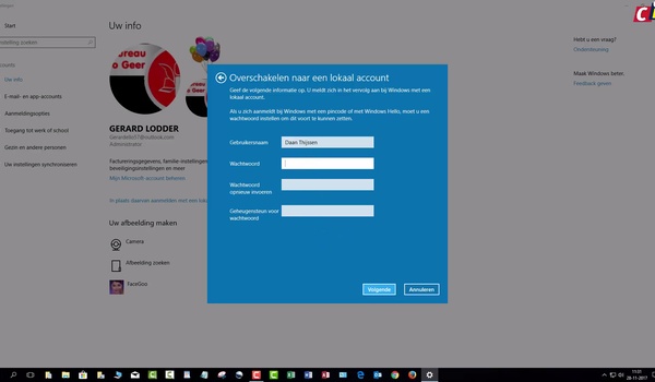 Windows 10 zonder Microsoft-account