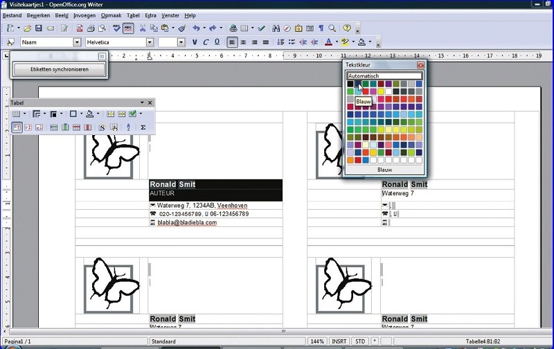 adverteren De kamer schoonmaken logica Visitekaartjes met logo in OpenOffice | Computer Idee