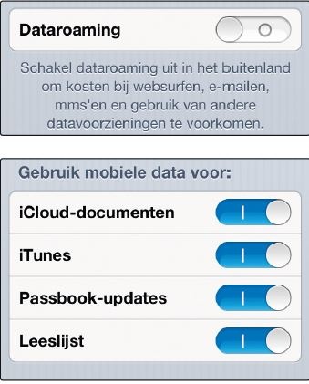 Dataroaming kunt u eenvoudig uitzetten via de schakelaar in iOS