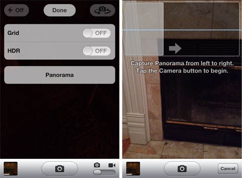iOS5 panoramafunctie