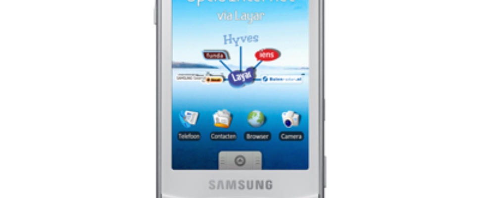 Samsung Galaxy Android telefoon met Layar informatie