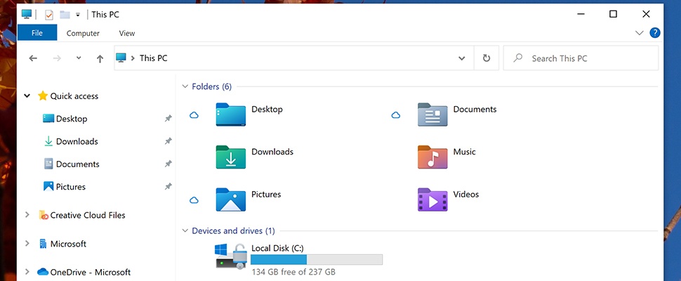 Opfrisbeurt voor icoontjes in Verkenner Windows 10