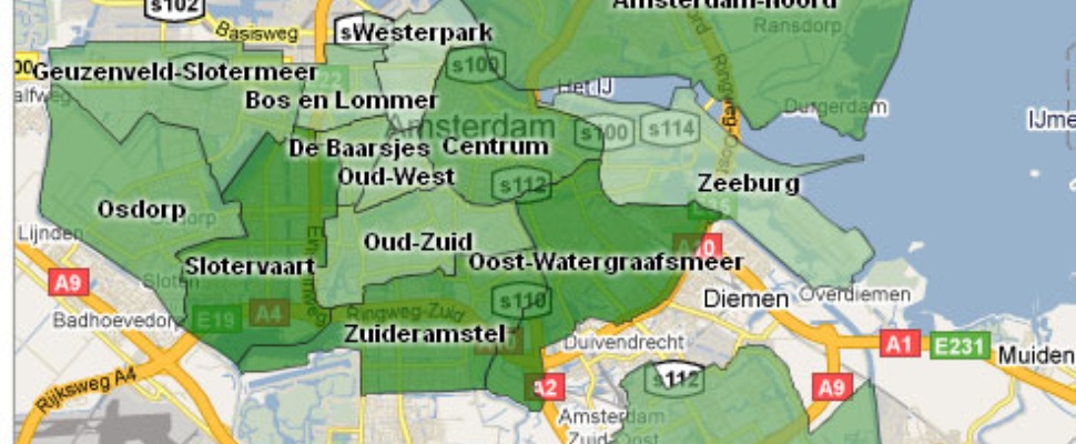 Stadskaart Amsterdam toont energieverbruik
