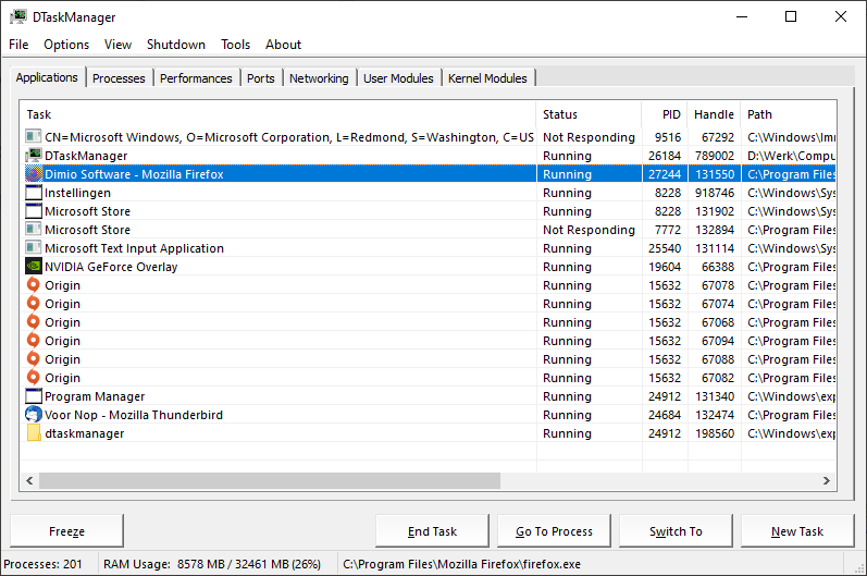 DTaskManager 1.57.31 for windows download